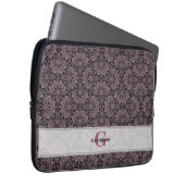 Individuelle Name 1920er Jahre Dusky Rose Floral F Laptopschutzhülle (Vorne Rechts)