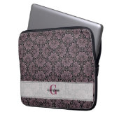 Individuelle Name 1920er Jahre Dusky Rose Floral F Laptopschutzhülle (Vorderseite Links)