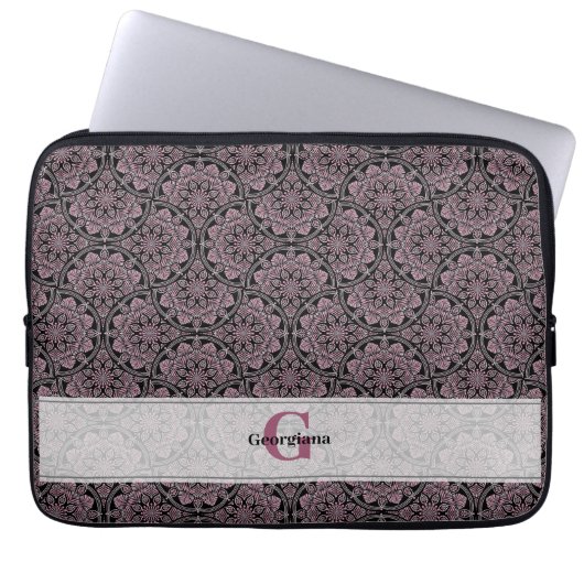 Individuelle Name 1920er Jahre Dusky Rose Floral F Laptopschutzhülle (Vorderseite)