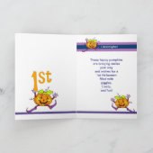 Individuelle Name 1. Halloween Happy Pumpkin Karte (Innenseite)