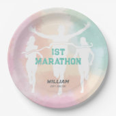 Individuelle Name 1. Marathon Celebration Party Pappteller (Vorderseite)