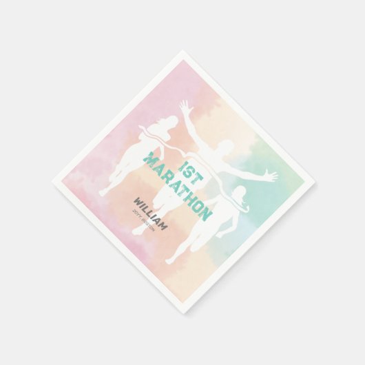 Individuelle Name 1. Marathon Celebration Party Serviette (Ecke)