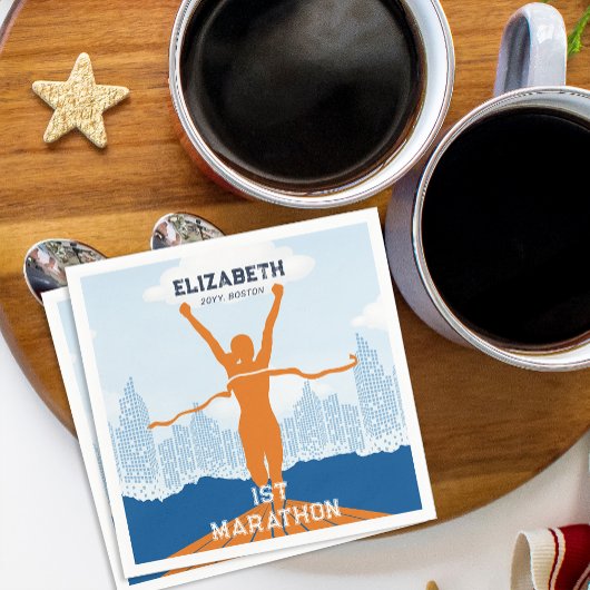Individuelle Name 1. Marathon Celebration Party Serviette