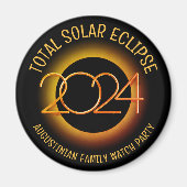 Individuelle Name 2024 INSGESAMT SOLAR ECLIPSE Wat Magnet (Vorne)