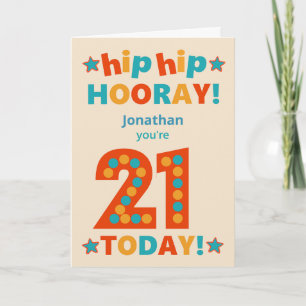 Individuelle Name 21. Geburtstag Angesagter Urlaub Karte