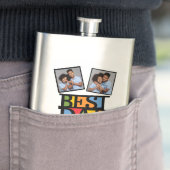 Individuelle Name & 2 Fotos BESTER VATER JE Flachmann (Beispiel)