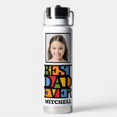 Individuelle Name & 2 Fotos BESTER VATER JE Trinkflasche (Hinten)