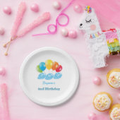 Individuelle Name 2. Geburtstag Boy Paper Plate Pappteller (Party)