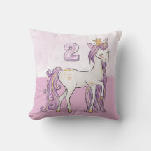 Individuelle Name 2. Geburtstag Rosa Pferd mit Kro
