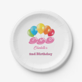 Individuelle Name 2. Geburtstagskarte Pappteller