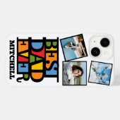 Individuelle Name & 3 Fotos BESTER VATER JE Case-Mate iPhone Hülle (Rückseite (Horizontal))