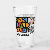 Individuelle Name & 4 Fotos BESTER VATER JE Glas (Rückseite)