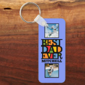 Individuelle Name & 4 Fotos BESTER VATER JE Schlüsselanhänger (Vorderseite)