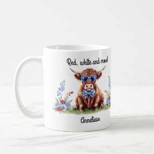 Individuelle Name 4. Juli Kuh Independence Day Ame Kaffeetasse