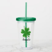 Individuelle Name 4 Leaf Clover St. Patrick's Day Acryltrinkbecher (Vorderseite)