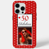 Individuelle Name 50 & Fabulous Foto Red 50. Gebur Case-Mate iPhone Hülle (Rückseite)