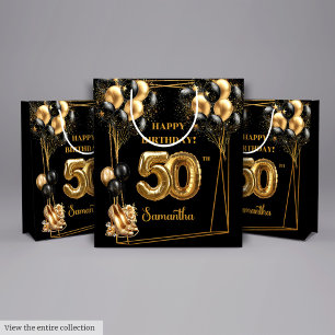 Individuelle Name 50. Geburtstag Geschenktasche Sc Mittlere Geschenktüte