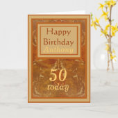 Individuelle Name 50. Geburtstagskarte Karte (Gelbe Blume)