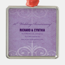 Individuelle Name, 50. Hochzeitstag bis Paar Silbernes Ornament