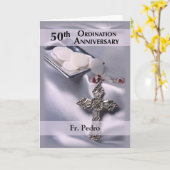 Individuelle Name 50. Ordination Jubiläum Glückwun Karte (Gelbe Blume)