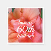 Individuelle Name 60. Geburtstag Tropische Blume F Serviette (Vorderseite)