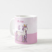 Individuelle Name 6. Geburtstag Rosa Pferd mit Kro
