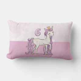 Individuelle Name 6. Geburtstag Rosa Pferd mit Kro Lendenkissen