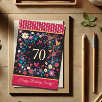 Individuelle Name 70. Geburtstag Blumenherzen