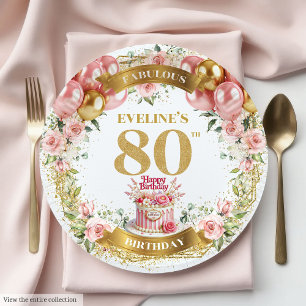 Individuelle Name 80. Geburtstag Teller