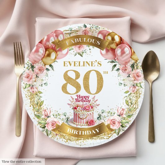 Individuelle Name 80. Geburtstag Teller