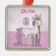 Individuelle Name 8. Geburtstag Rosa Pferd mit Kro
