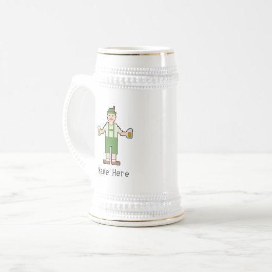 Individuelle Name 8Bit Deutsch Bierglas (Vorderseite Links)