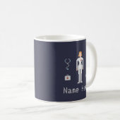 Individuelle Name 8Bit Weibliche Ärztin Kaffeetasse (VorderseiteRechts)