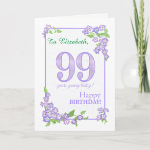 individuelle Name 99. Geburtstag mit Phlox Blume C Karte