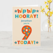 Individuelle Name 9. Geburtstag Angesagter Tag Karte (Gelbe Blume)