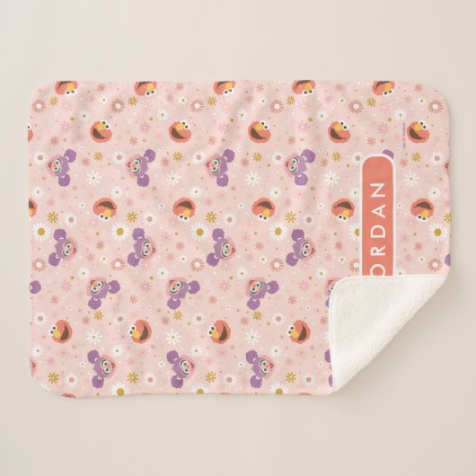 Individuelle Name Abby Cadabby & Elmo | Holzmuster Sherpadecke (Vorderseite (Horizontal))