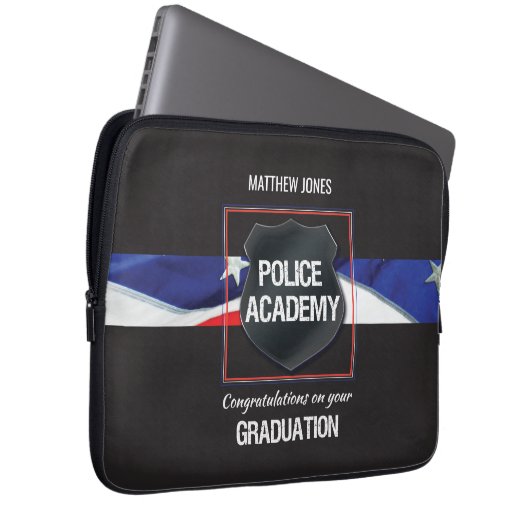 Individuelle Name, Abschluss der Polizeiakademie Laptopschutzhülle (Vorne Rechts)