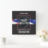 Individuelle Name, Abschluss der Polizeiakademie Quadratische Wanduhr (Zuhause)
