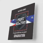 Individuelle Name, Abschluss der Polizeiakademie Quadratische Wanduhr (Winkel)