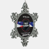 Individuelle Name, Abschluss der Polizeiakademie Schneeflocken Zinn-Ornament (Links)