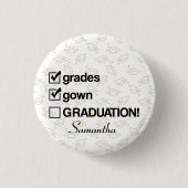 Individuelle Name Abschluss-Geschenk | Funny Absch Button (Vorderseite)