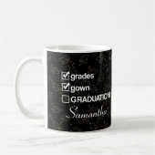 Individuelle Name Abschluss-Geschenk | Funny Absch Kaffeetasse (Links)