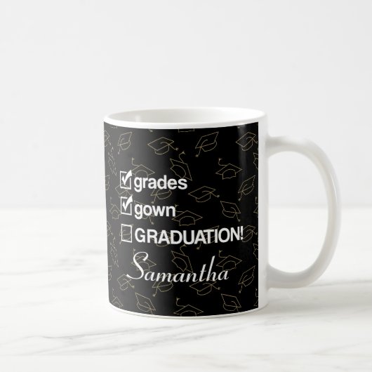 Individuelle Name Abschluss-Geschenk | Funny Absch Kaffeetasse (Rechts)