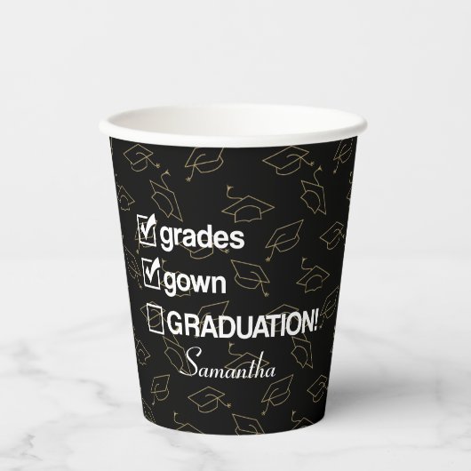 Individuelle Name Abschluss-Geschenk | Funny Absch Pappbecher (Vorderseite)