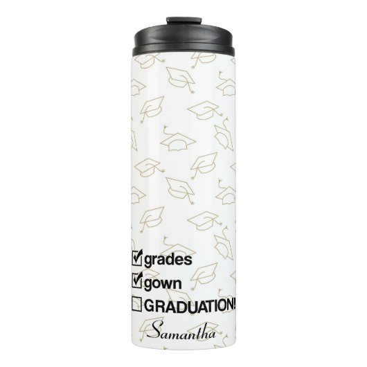 Individuelle Name Abschluss-Geschenk | Funny Absch Thermosbecher (Vorderseite)