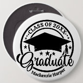 Individuelle Name Abschluss Personalisiert Graduat Button (Vorne & Hinten)