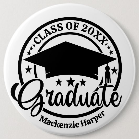 Individuelle Name Abschluss Personalisiert Graduat Button (Vorderseite)