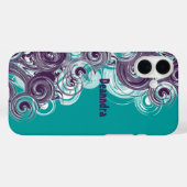 Individuelle Name Abstrakt Lila Weißwalzen Lila Case-Mate iPhone Hülle (Rückseite (Horizontal))