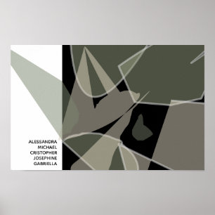 Individuelle Name Abstrakt neutraler Schwarz-weiße Poster