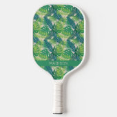 Individuelle Name Abstrakt Palm Leaf Muster Pickleball Schläger (Rückseite)